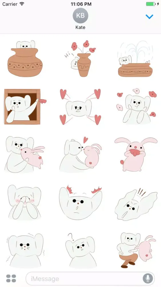 Friend Couple Cotton Dog And Bunny Sticker स्क्रीनशॉट