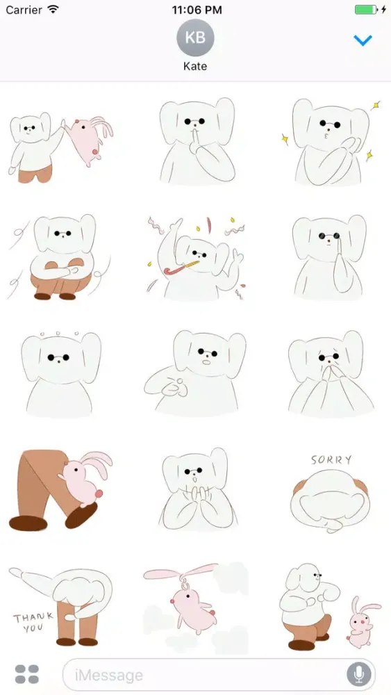 Friend Couple Cotton Dog And Bunny Sticker स्क्रीनशॉट