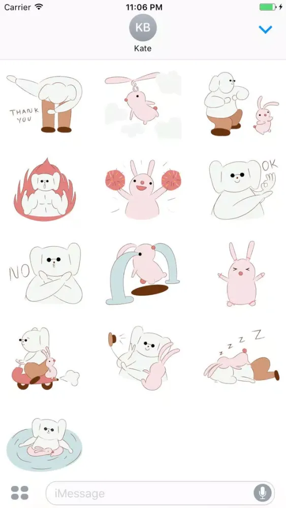 Friend Couple Cotton Dog And Bunny Sticker स्क्रीनशॉट