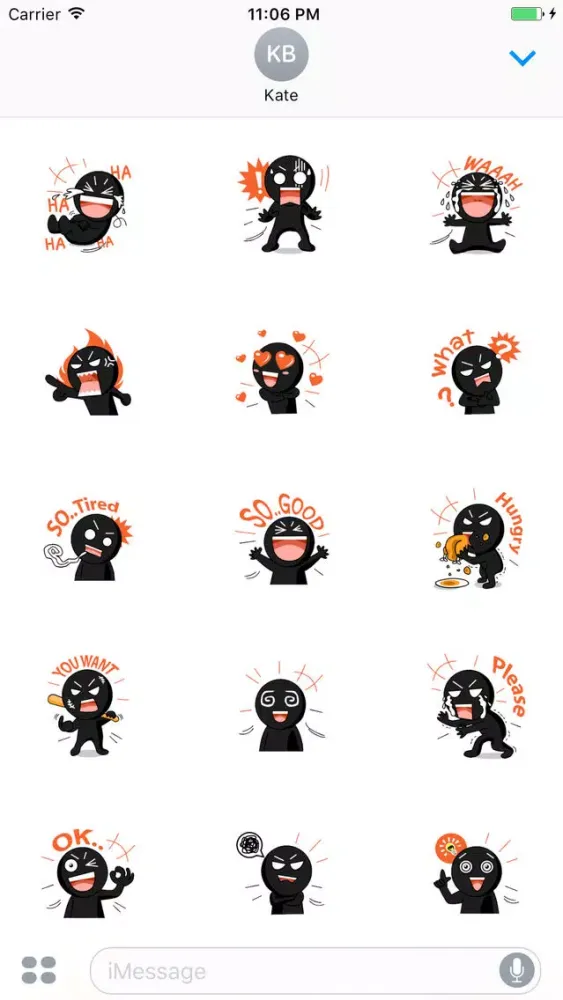 Funny Black Baby English Sticker スクリーンショット