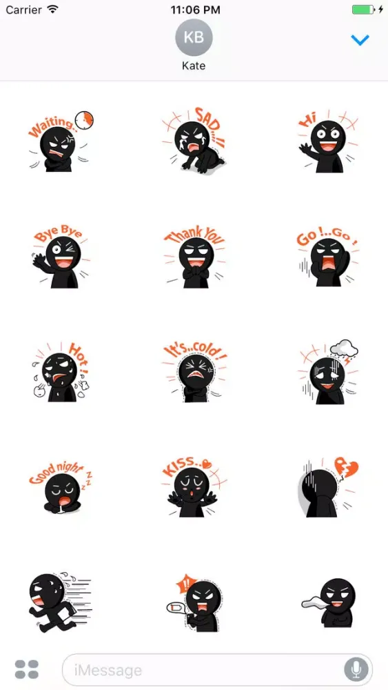 Funny Black Baby English Sticker スクリーンショット