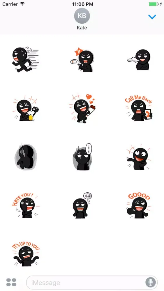 Funny Black Baby English Sticker スクリーンショット