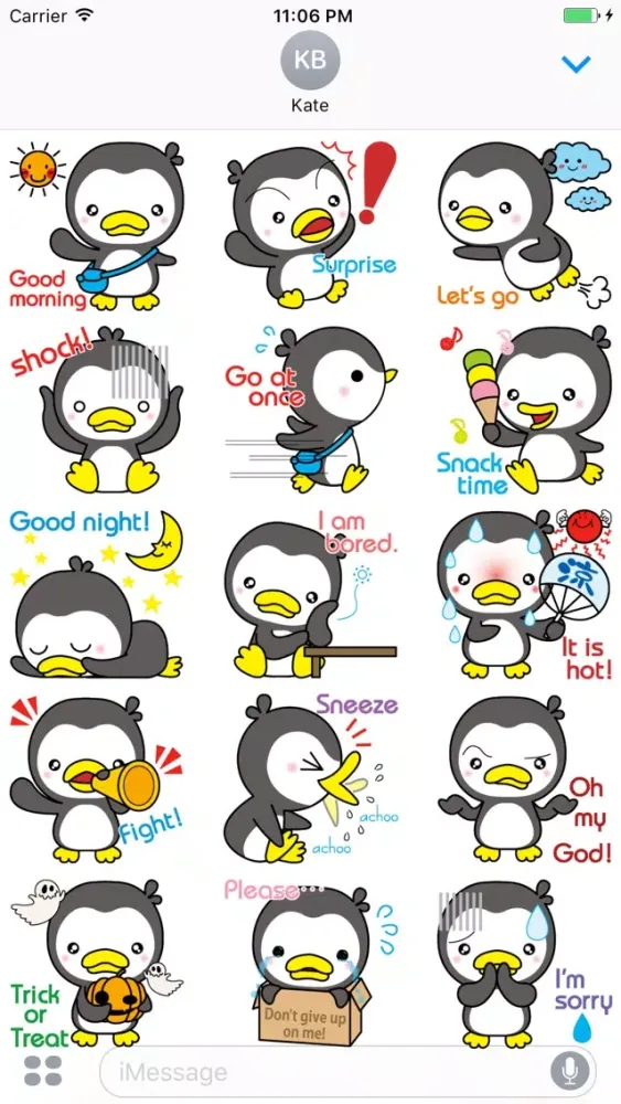 صور Ginni Little Baby Penguin English Sticker