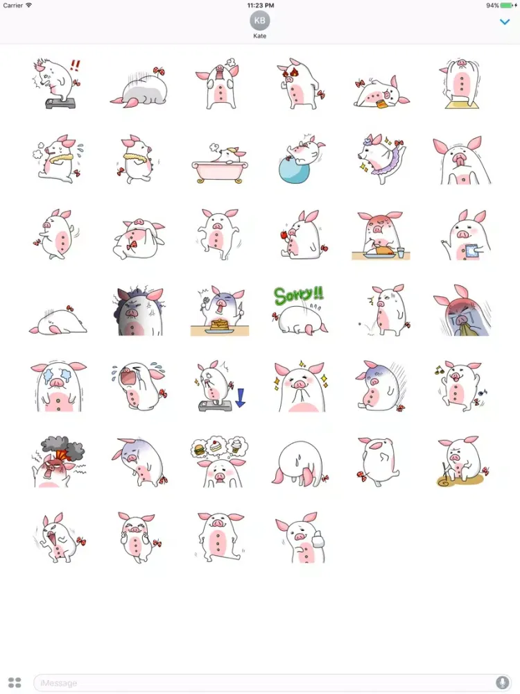 Zrzuty ekranu Hani The Litle Pig In Diet Mode Sticker iPad 