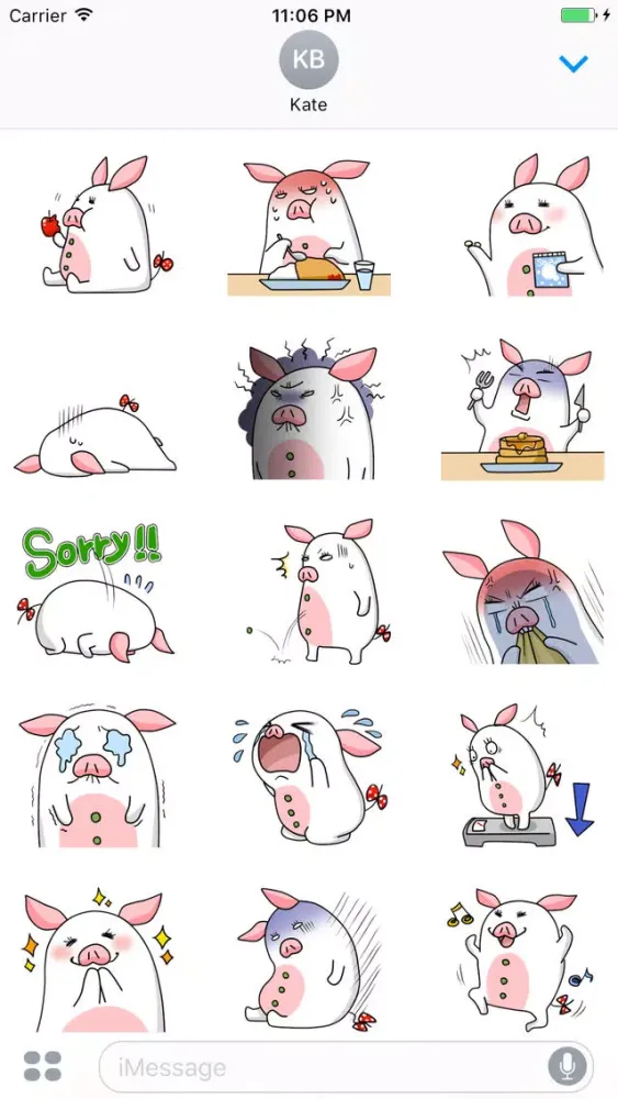 Zrzuty ekranu Hani The Litle Pig In Diet Mode Sticker