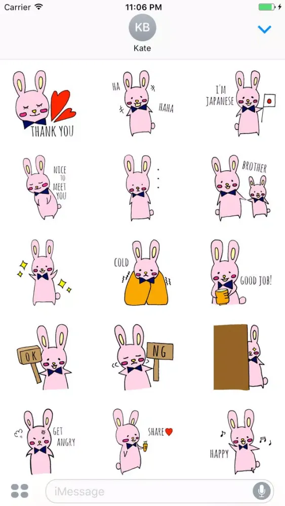 Capturas de tela do Kari The Pink Bunny English Sticker