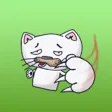 Katy The Stupid White Cat English Sticker