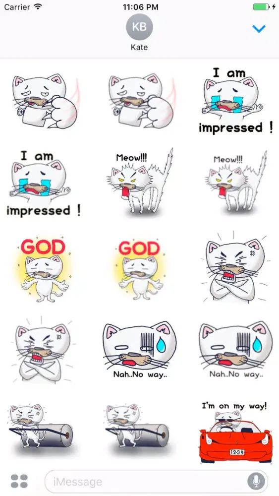 Capturas de pantalla de Katy The Stupid White Cat English Sticker