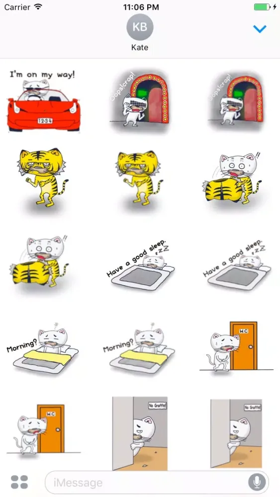 Capturas de pantalla de Katy The Stupid White Cat English Sticker
