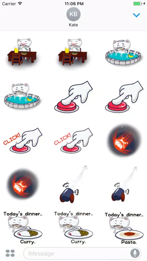 Capturas de pantalla de Katy The Stupid White Cat English Sticker