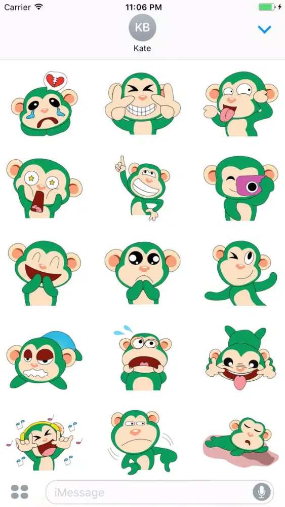 Zrzuty ekranu Kino The Funny Green Monkey Sticker