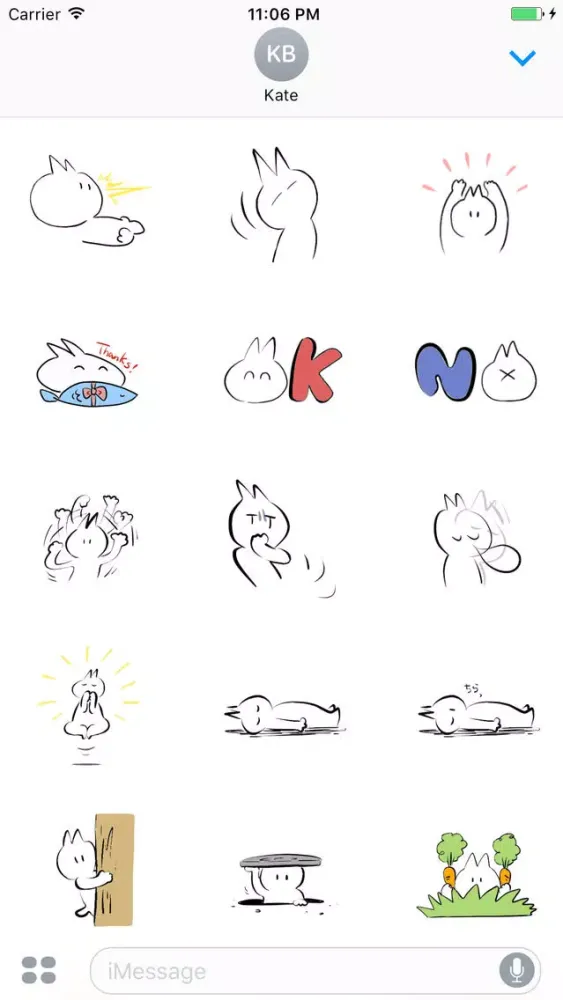 Capturas de pantalla de Kito The Funny White Rabbit Sticker