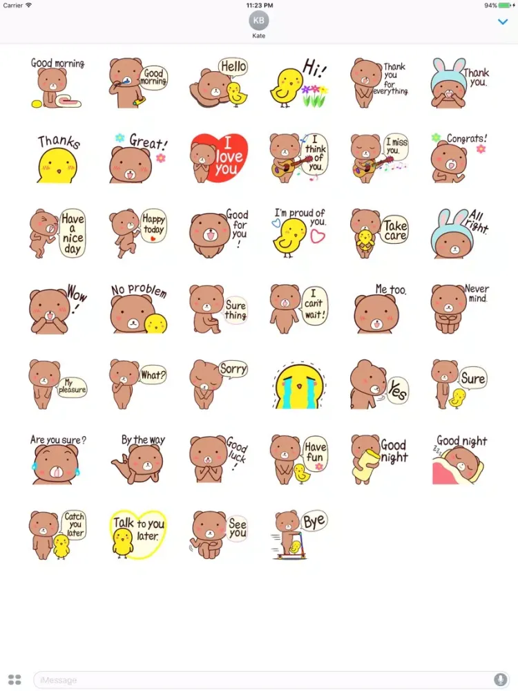 Koby The Bear Expression Stickers iPad  स्क्रीनशॉट