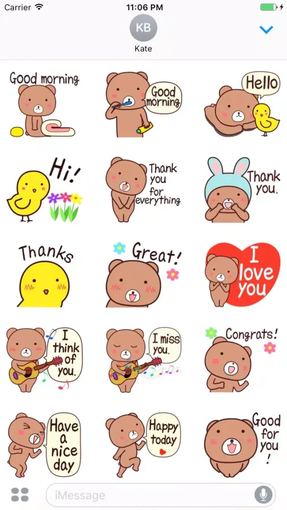 Koby The Bear Expression Stickers स्क्रीनशॉट
