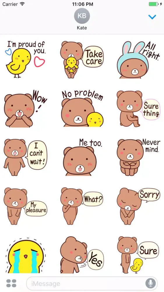 Koby The Bear Expression Stickers स्क्रीनशॉट