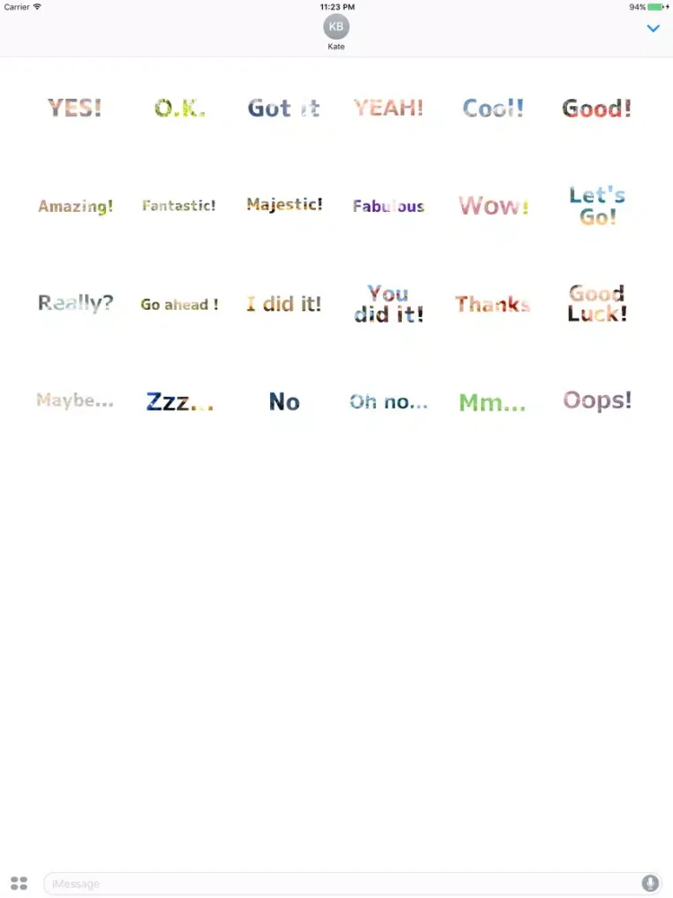 Capturas de tela do Nice Words Sticker iPad 