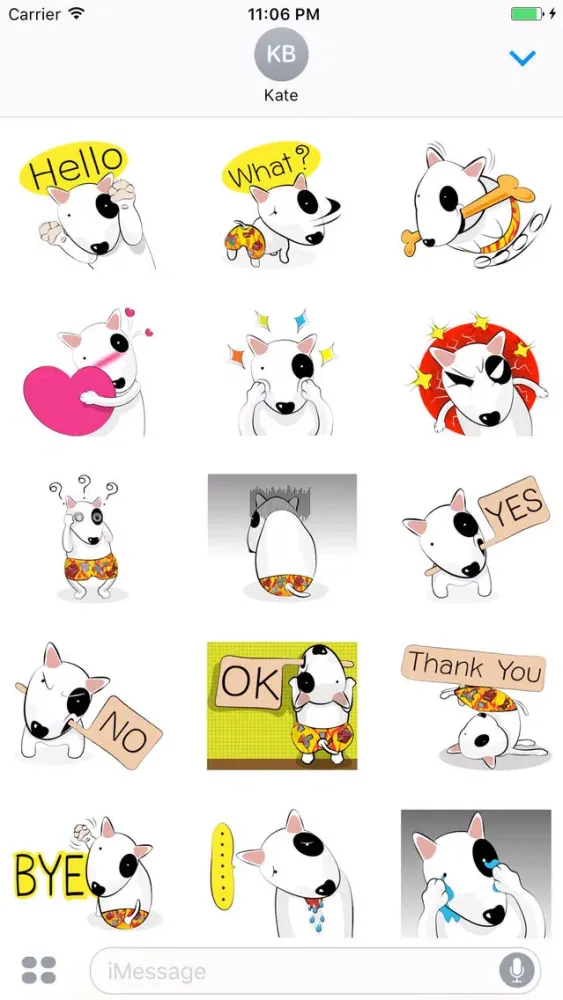 Raff The FUnny Dog Daily Life English Sticker سکرین شاٹس