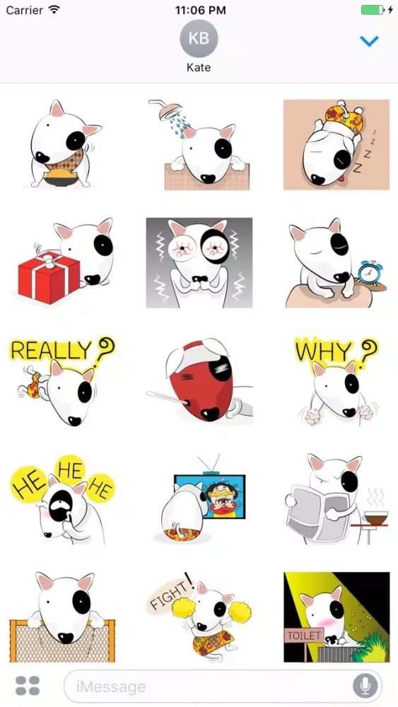 Raff The FUnny Dog Daily Life English Sticker سکرین شاٹس