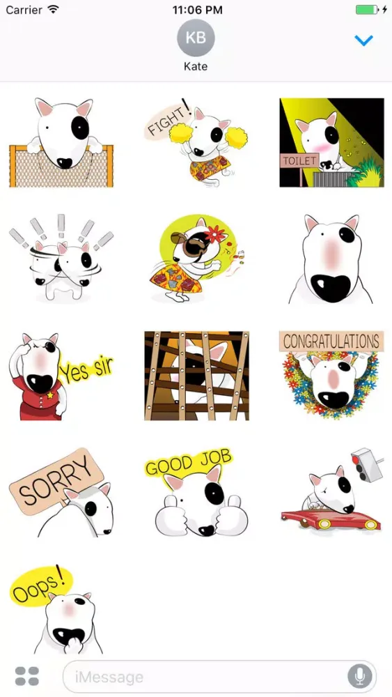 Raff The FUnny Dog Daily Life English Sticker سکرین شاٹس