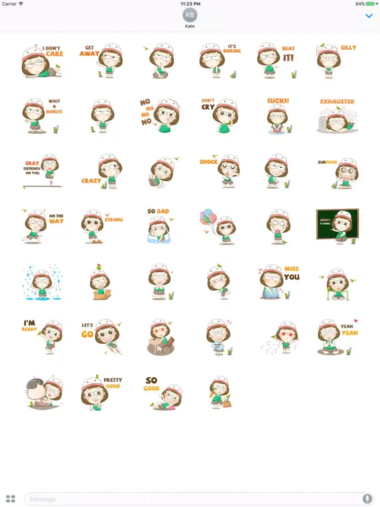 Sam The Little Lovely Girl English Sticker iPad  स्क्रीनशॉट