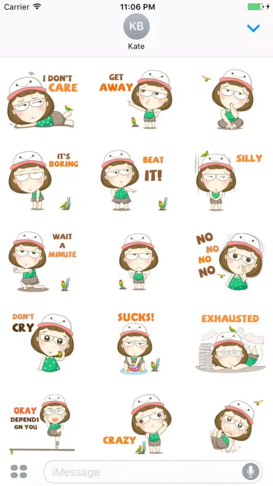 Sam The Little Lovely Girl English Sticker स्क्रीनशॉट