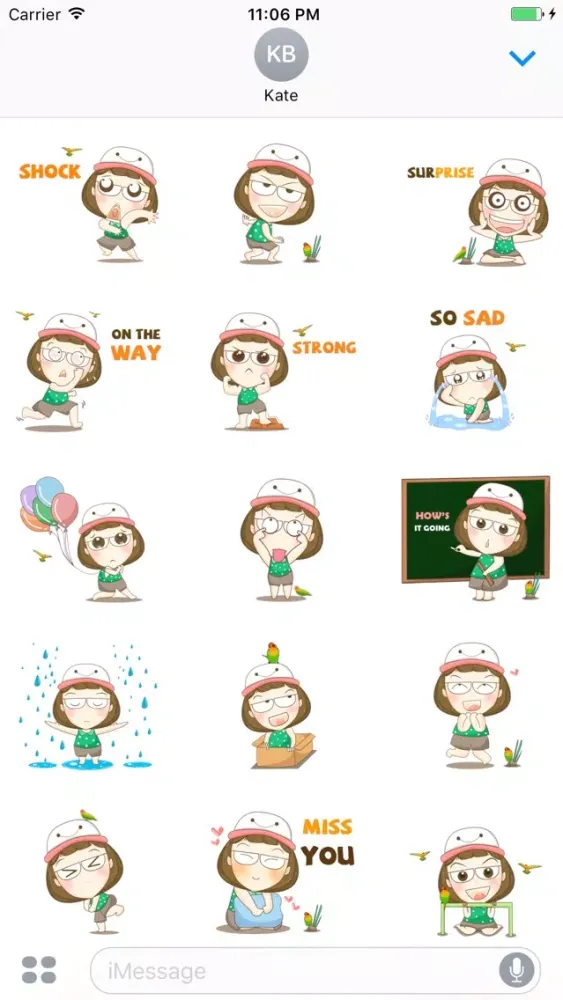 Sam The Little Lovely Girl English Sticker स्क्रीनशॉट