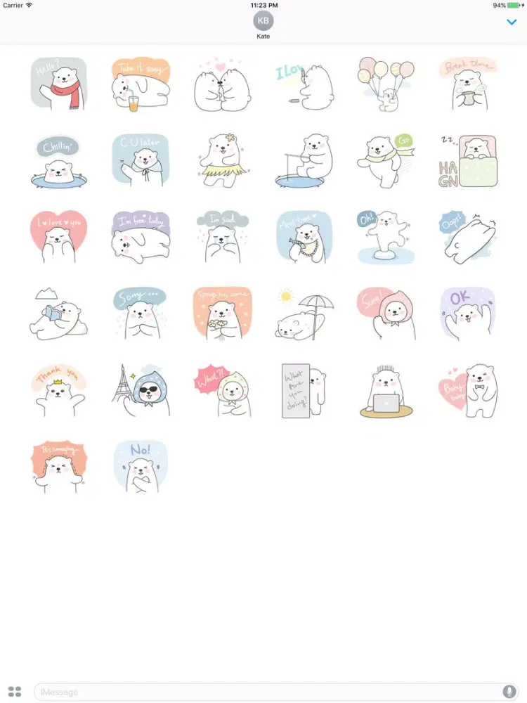 Tangkapan layar Sweetie Pola Bear Travel English Sticker iPad 