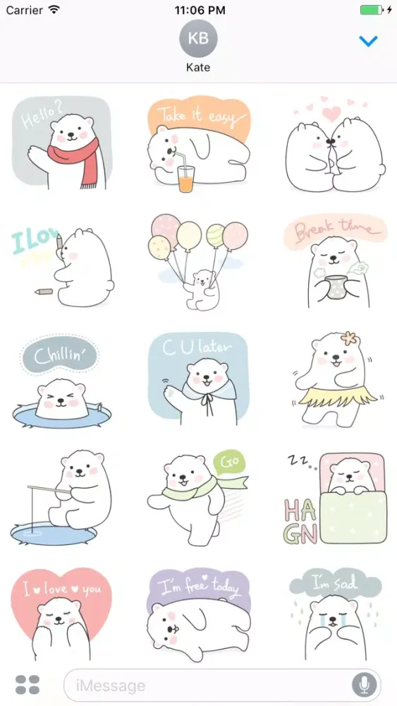 Tangkapan layar Sweetie Pola Bear Travel English Sticker