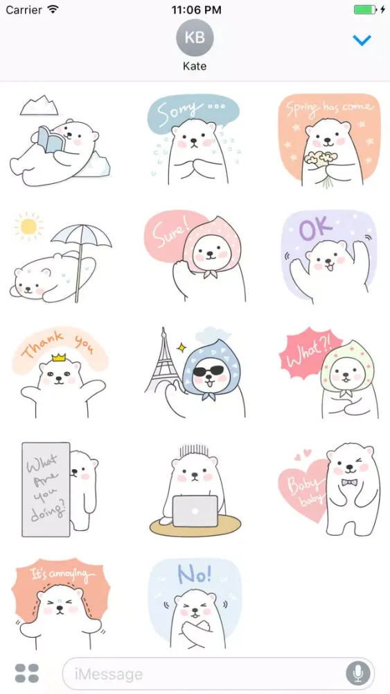 Tangkapan layar Sweetie Pola Bear Travel English Sticker