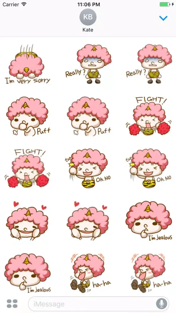 The Baby Pink Hair Girl English Sticker স্ক্রিনশট