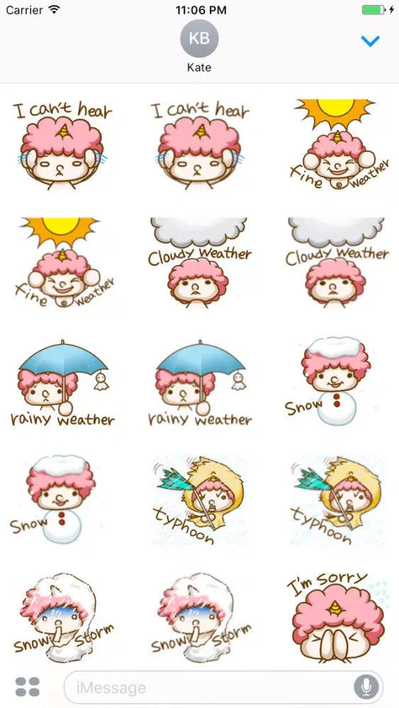 The Baby Pink Hair Girl English Sticker স্ক্রিনশট