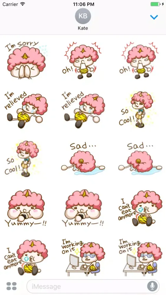 The Baby Pink Hair Girl English Sticker স্ক্রিনশট