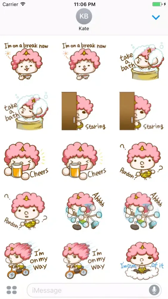 The Baby Pink Hair Girl English Sticker স্ক্রিনশট