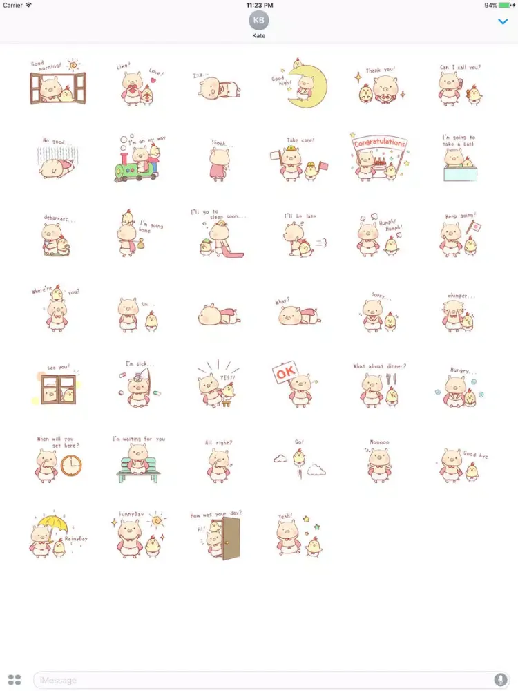 Capturas de pantalla de The Cutie Couple Pig and Chicken Sticker iPad 