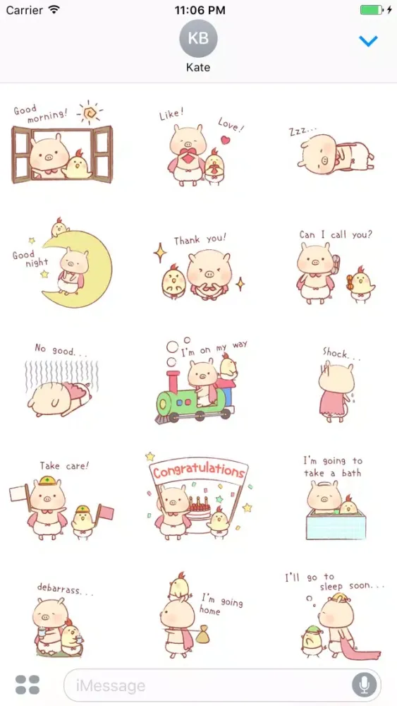 Capturas de pantalla de The Cutie Couple Pig and Chicken Sticker