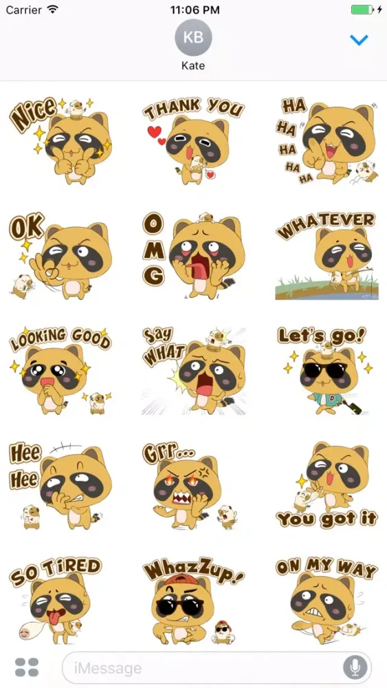 Tangkapan skrin The Ratel Speak Stickers
