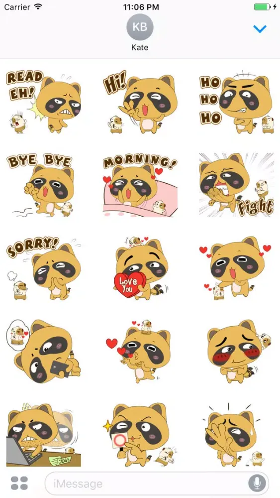 Tangkapan skrin The Ratel Speak Stickers