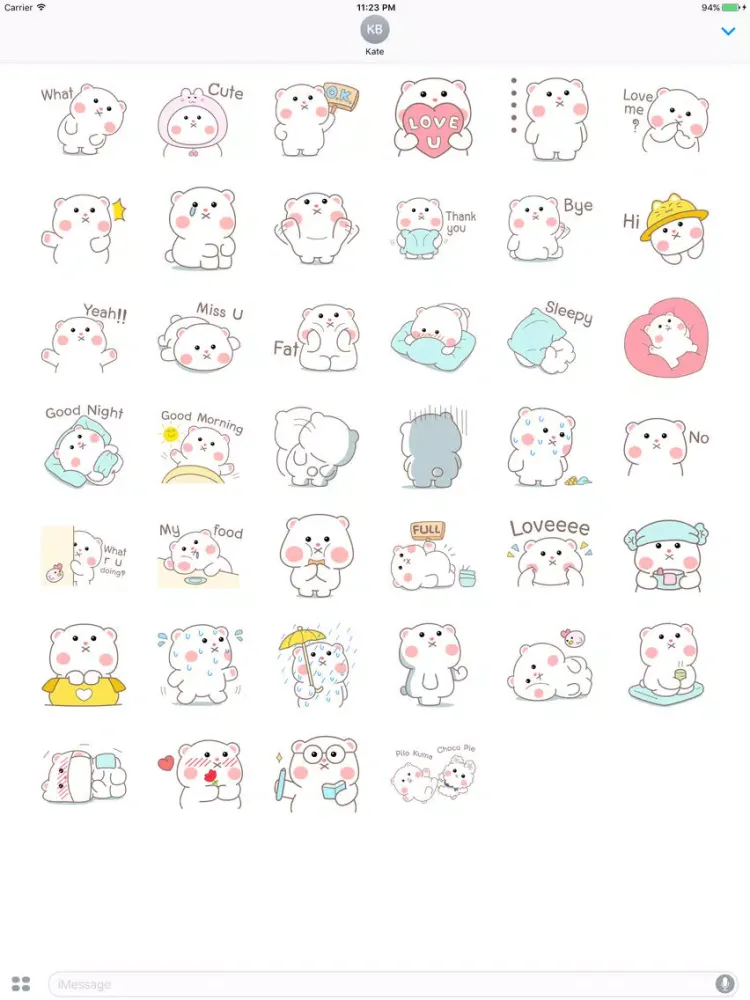 Turbo The Fat White Bear Sticker iPad 应用截图