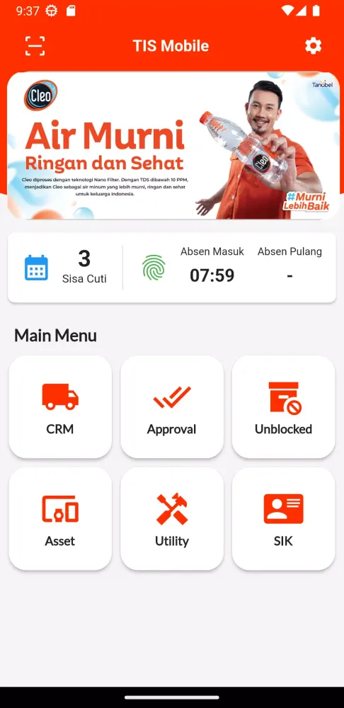 Tangkapan skrin TIS Mobile