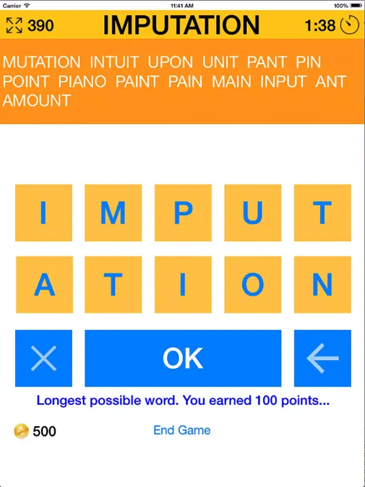Capturas de tela do Word Derivation iPad 