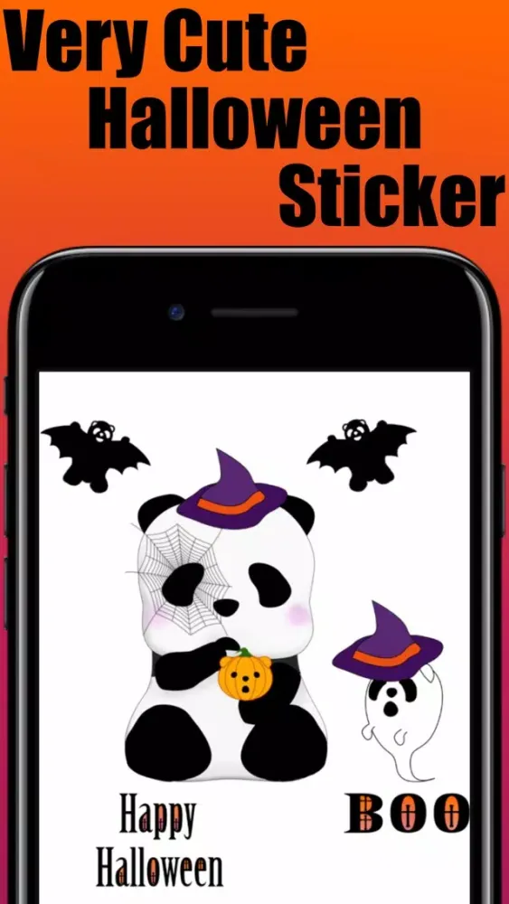Panda in Halloween - cute sticker应用截图