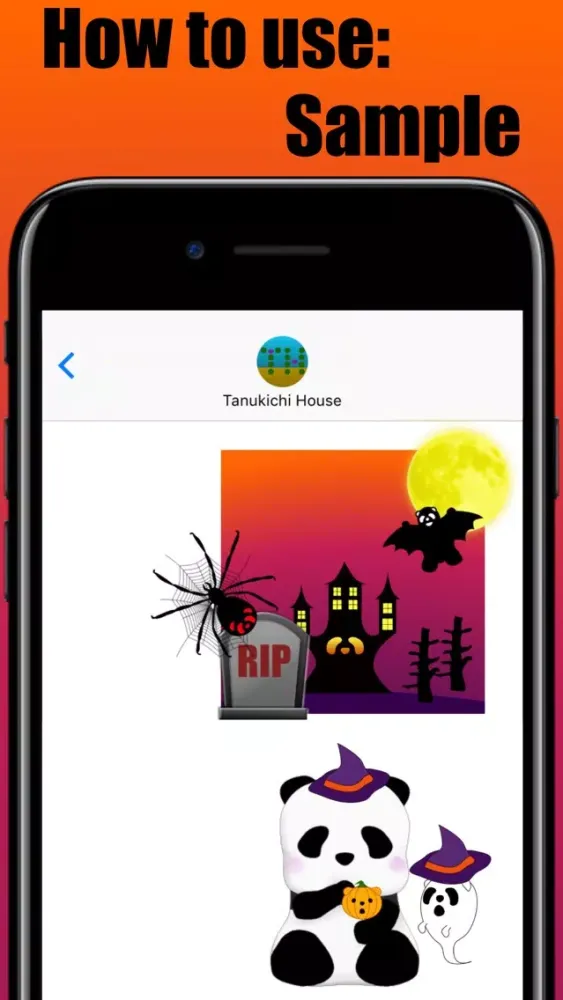 Panda in Halloween - cute sticker应用截图