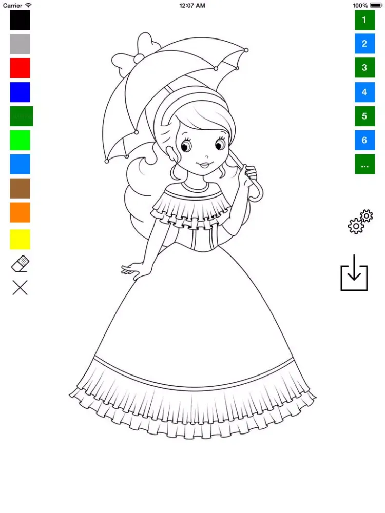 Tangkapan skrin Princess Coloring Book for Girls - Learn to Color Ice Princess, Fairy and Queen! iPad 