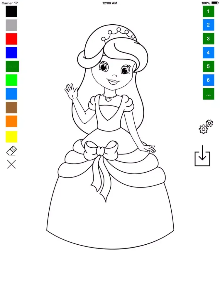 Tangkapan skrin Princess Coloring Book for Girls - Learn to Color Ice Princess, Fairy and Queen! iPad 