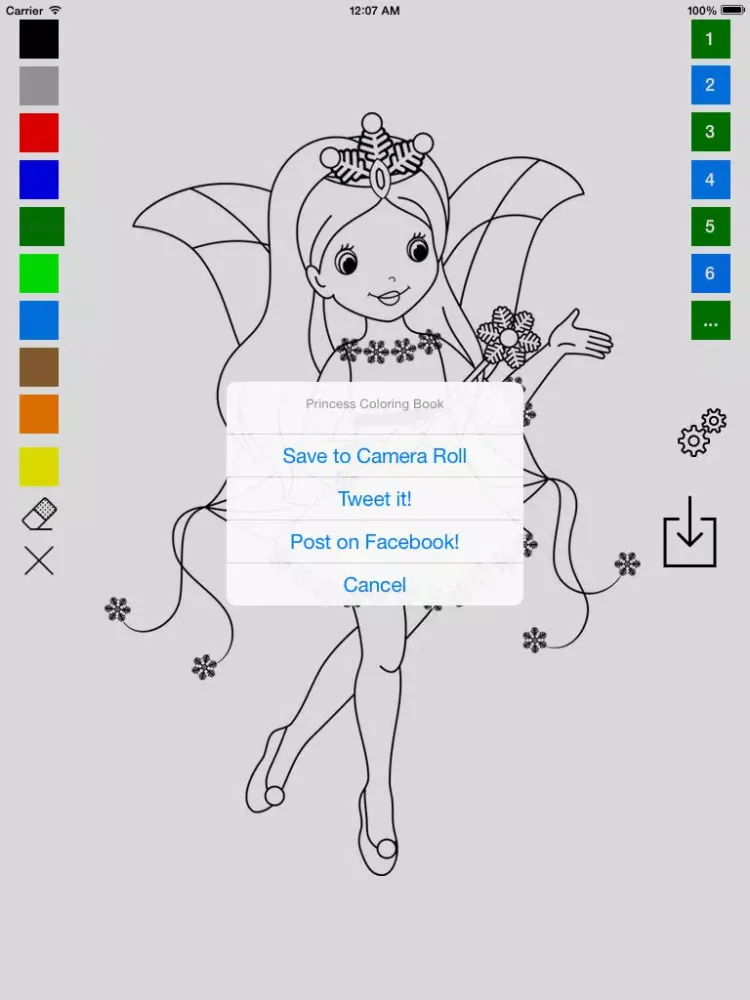 Tangkapan skrin Princess Coloring Book for Girls - Learn to Color Ice Princess, Fairy and Queen! iPad 