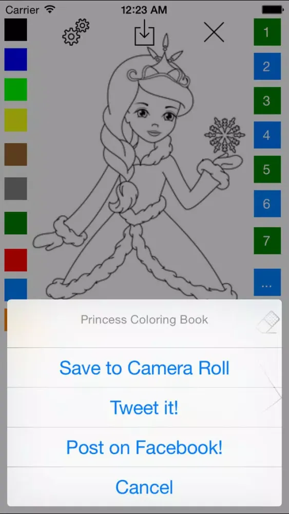 Tangkapan skrin Princess Coloring Book for Girls - Learn to Color Ice Princess, Fairy and Queen!