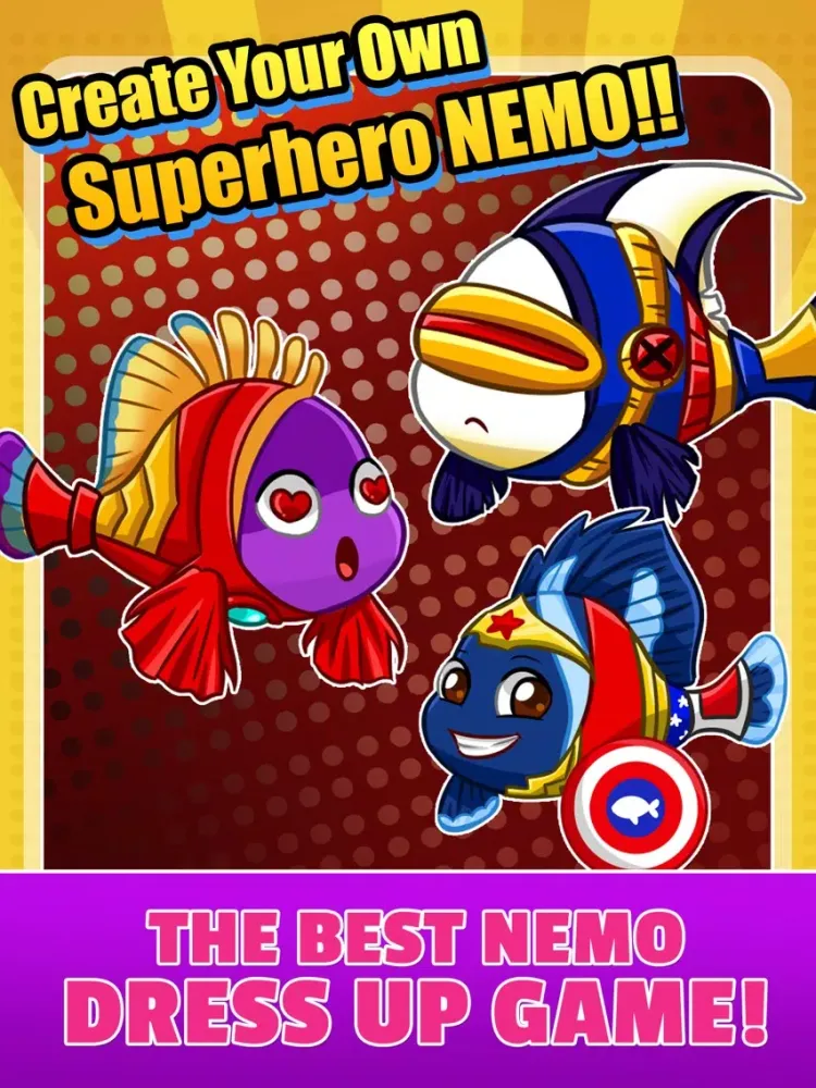 Create Your Own Nemo - Superhero Dress Up Dory Edition iPad 應用截圖