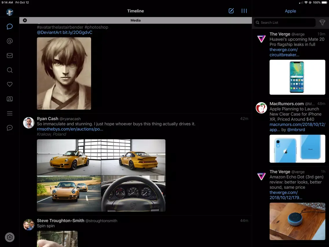 Скриншоты Tweetbot 5 for Twitter iPad 