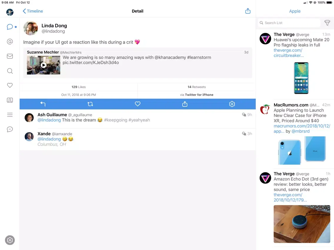 Скриншоты Tweetbot 5 for Twitter iPad 