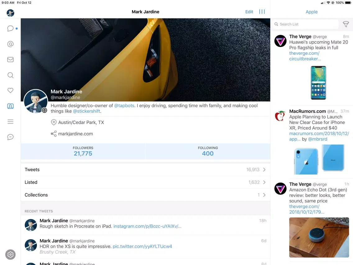 Скриншоты Tweetbot 5 for Twitter iPad 